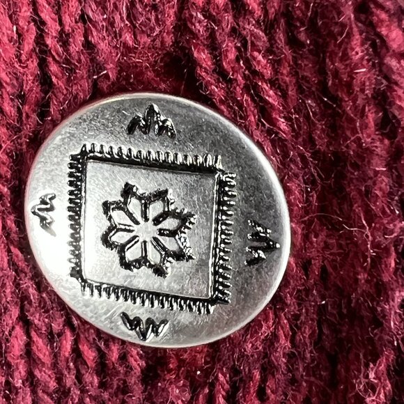 Woolrich Women XL Red Snowman Embroidered Button Cardigan Christmas Tree Sweater - Picture 6 of 16